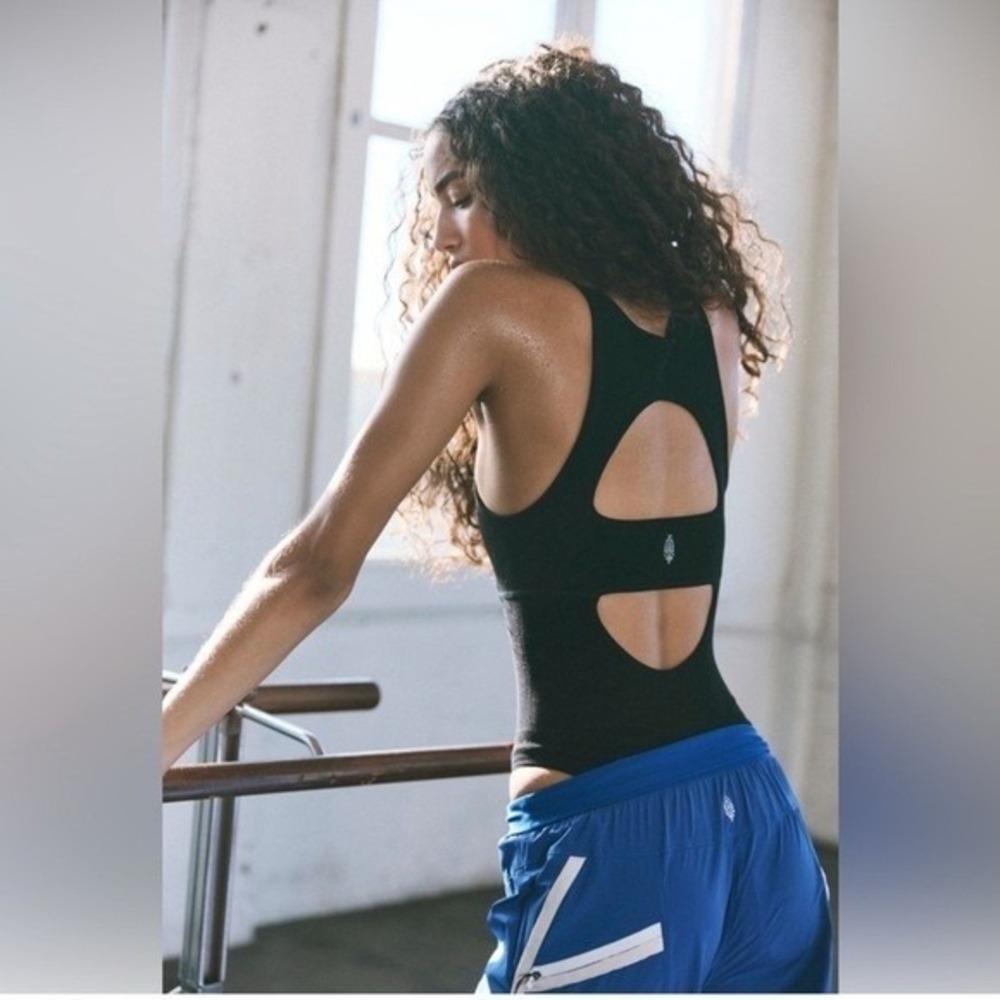FREE PEOPLE Movement Unwind Bodysuit No Size Tag Check Measurements